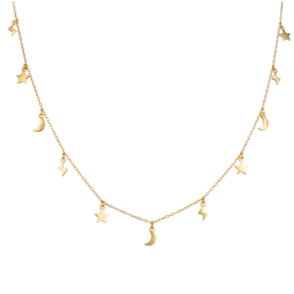 choker lunas estrellas rayos moon star choker panama silver praha gargantilla accesorios layers layering